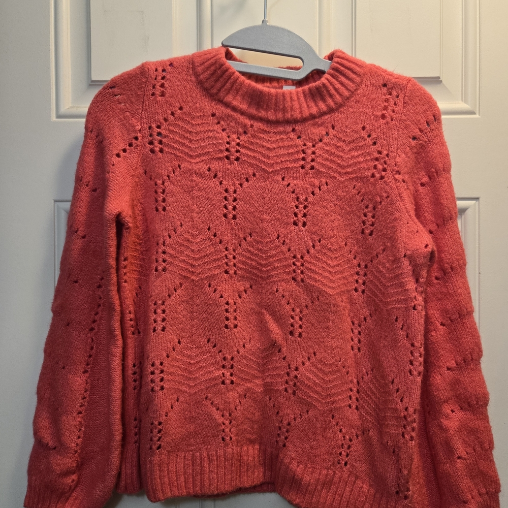 GAP's Hot Pink Patterned Knit Pullover Sweater Acrylic Nylon XS Petite